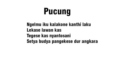 contoh tembang bapak pucung  8 Contoh Tembang Pocung Tema Nasehat