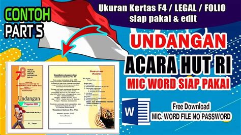 contoh undangan 17 agustus 30 : Persembahan lagu-lagu dengan tema kemerdekaan 06