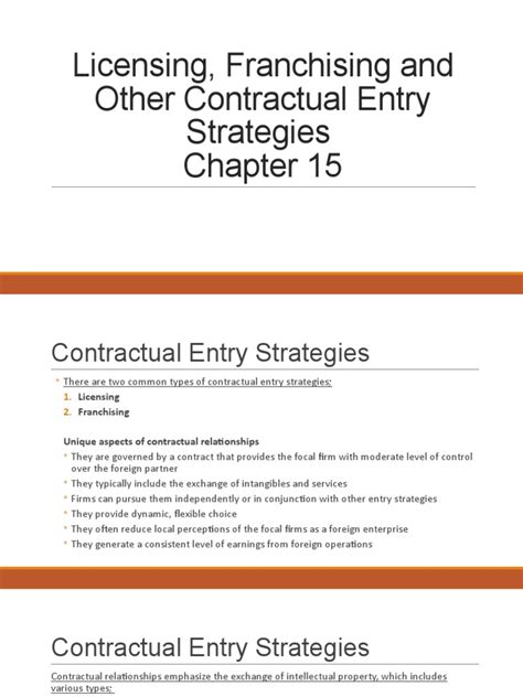 contractual entry strategies  2