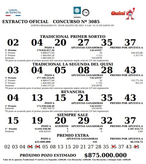 controlar boleta quini 6 de hoy  REVANCHA