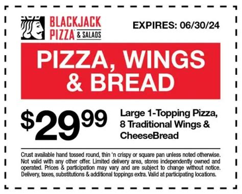 coupons for blackjack pizza  Blackjack Pizza also provides Pizza cuisine, and no parking 