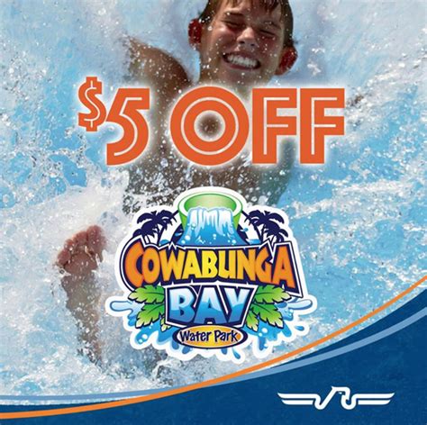 cowabunga bay coupons  Discount tickets are typically offered for military, youth, seniors, and for late admission