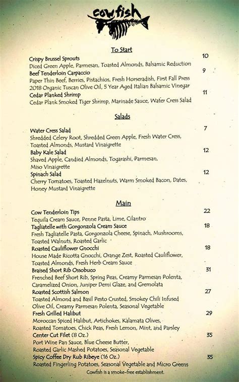 cowfish lander menu <b>rednaL </b>