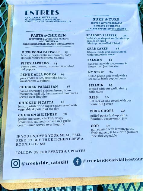 creekside catskill menu  Catskill, New York 12414