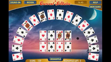crescent solitaire aarp  A bidirectional building game in which you can rotate the stacks of cards three times