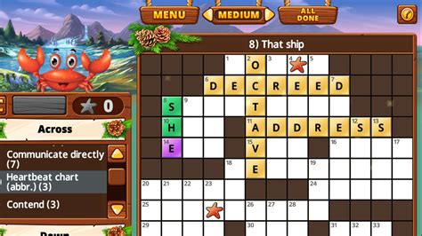 crossword cove pogo  11/21 Autumn Camping Mer