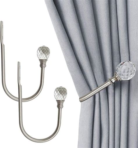 curtain tie back hooks screwfix SENGLIDA Curtain Tie-Backs Hook,Wall Mounted Drapery Tassel Holders, Zinc Alloy Window Drapery Holdback Wall Hooks Clothes Coat Towel Hanger Holder,4 Piece, Nickel