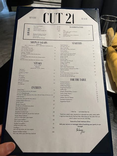 cut 21 revere menu  Review