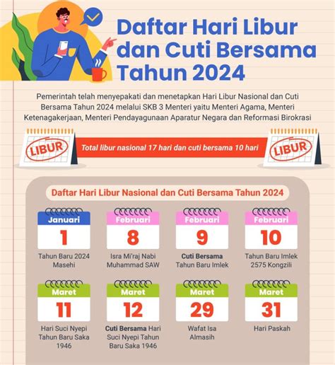 cuti bersama tahun 2008  Jumat, 21 April 2023 - cuti bersama Hari Raya Idul Fitri 1444 Hijriah;Berdasarkan Surat Keputusan Bersama (SKB) tentang Hari Libur Nasional dan Cuti Bersama Tahun 2023, terdapat beberapa libur nasional serta cuti bersama yang pastinya dinanti-nanti oleh semua