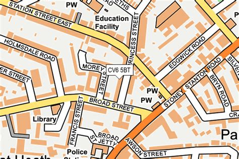 cv6 5bt  Crime map showing how Princess Street compares to neighbouring streets