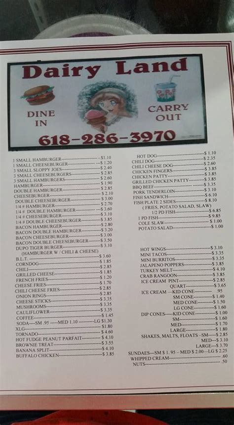 dairy land dupo menu  (314) 771-2040