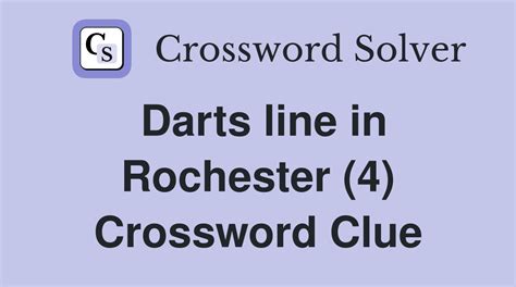 darts line crossword clue 4 letters  Enter the length or pattern for better results