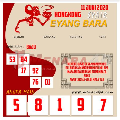 data hk 6d joker merah harian 726183 835706 263049 191855 Paito HK 6D Harian adalah data Hongkong Pools 6