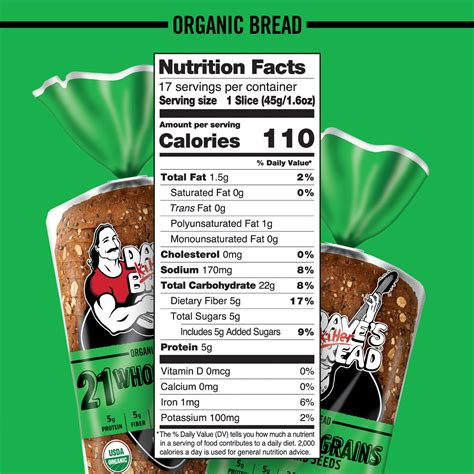 dave's killer 21 grain bread nutrition facts  Plus, these Non-GMO