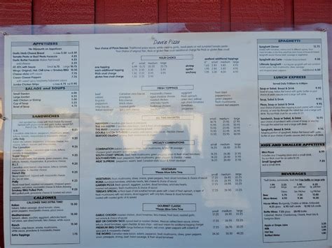 dave's pizza coos bay menu  Taste good garlic rolls, minestrone and garlic prawns