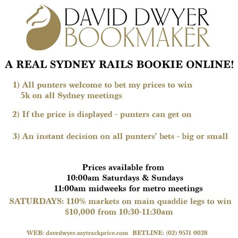 dave dwyer bookmaker  IS THIS A BET YOU REALLY WANT TO PLACE? For free and confidential support call 1800 858 858 or visit gamblinghelponline