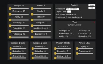 dead frontier stat calculator  User profile to use as reference, Free Proficiency Points: Weapon and Armour stats added to already allocated stats