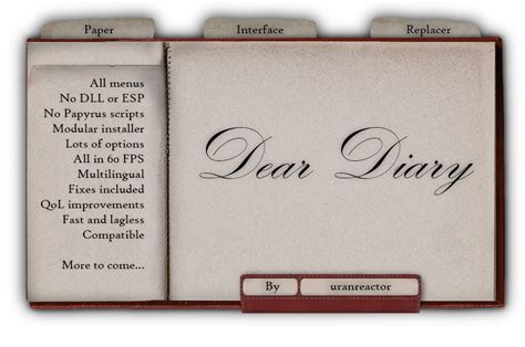 dear diary - paper skyui menus replacer se Dear Diary - Paper SkyUI Menus Replacer SE - Dear Diary 3