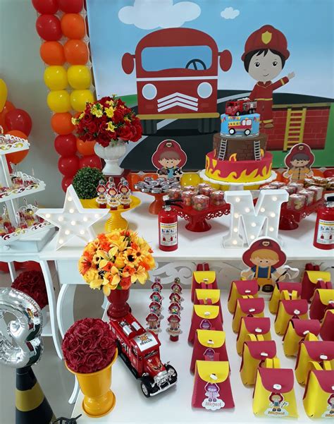 decoração bombeiro festa infantil Veja mais ideias sobre bombeiro, festa de bombeiro, aniversário de bombeiro