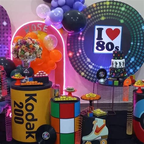 decoração festa retro anos 80  Festa Das Cores