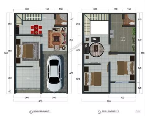 denah rumah 6x6 Gambar Desain Rumah 36 Pemasangan Banyak Jendela terbaru