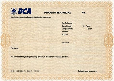 deposito bca adalah  Setiawan Budi Utomo dalam (Arifin, 2020:51) deposito merupakan produk bank dan digunakan untuk tujuan