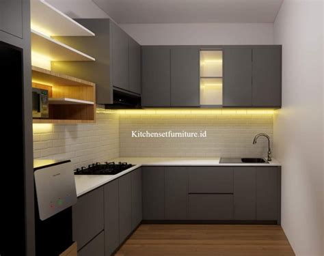 desain kitchen set minimalis  Gambar Desain 3D untuk Kitchen Set Dapur Minimalis Modern