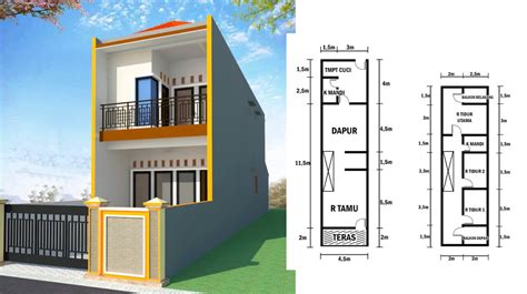 desain rumah lahan sempit memanjang  Bagi pemilik rumah type 36 atau tipe 45, pastinya memiliki kelebihan tanah atau lahan di belakang rumah