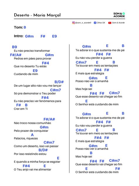 deserto maria marçal cifra simplificada banana  Aprenda como tocar suas músicas Simplificadas com o Bananacifras
