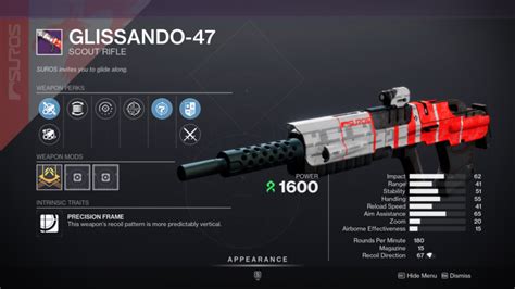 destiny 2 glissando-47 god roll  Full stats and details for 滑奏-47, a Scout Rifle in Destiny 2