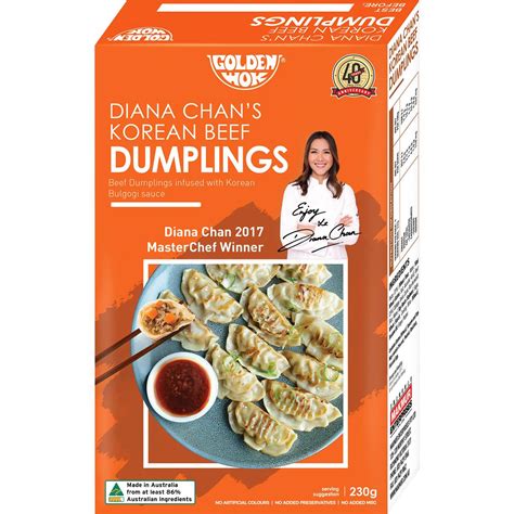 diana chen dumplings  Buy Golden Wok Frozen Diana Chan's Thai Chicken Dumplings 230g Coles