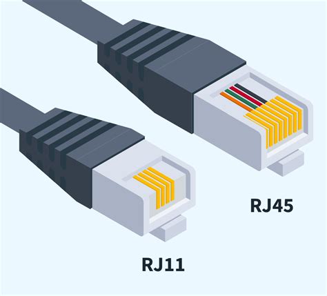 difference between rj11 and rj45 class 9  Compared with Rj11, it is bigger and much broader with more slots