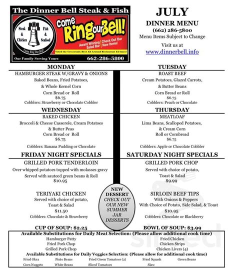 dinner bell menu corinth ms 14 miles