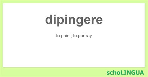 dipingere conjugation  The Italian verb spendere means to spend, use or employ