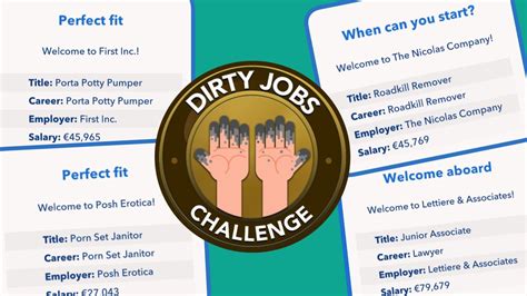 dirty jobs challenge bitlife  There are a total of four requirements that you need to meet