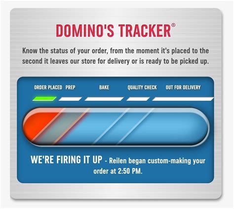 do dominos signs have trackers  store completes each step of the order fulfillment process, a section of the bar becomes red