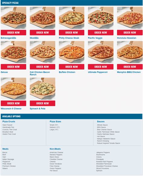 domino's pizza endicott menu  Website