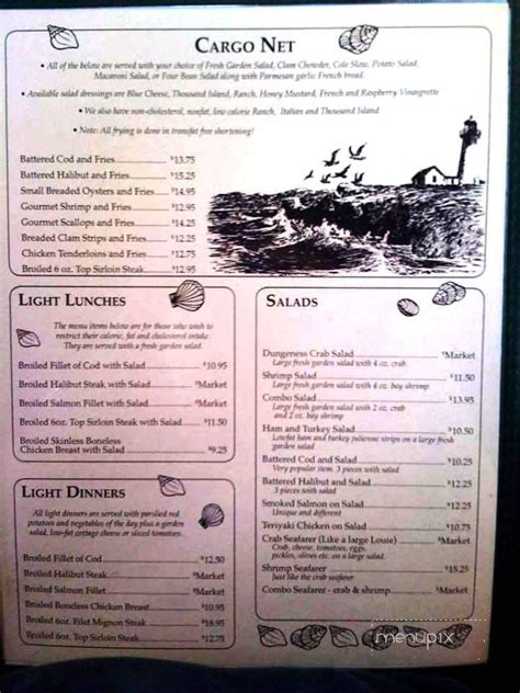 dory cove menu  