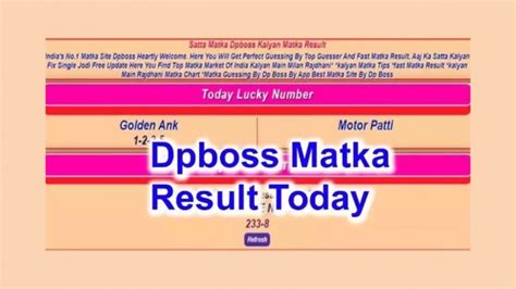 dpb0ss Kalyan Guessing Patti Chart Satta Matka Dpboss Kalyan Satta Matka Result Satta Batta Tricks