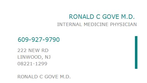 dr ronald gove Find great internists in Port Republic, NJ