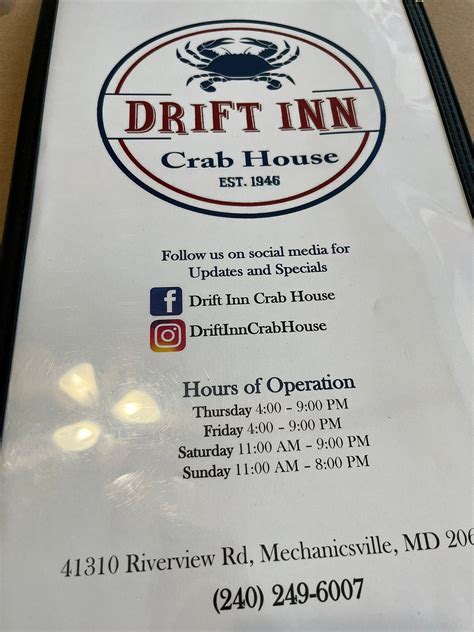 drift inn mechanicsville menu , Piney Point) Seabreeze Restaurant and Tiki Bar (27130 S