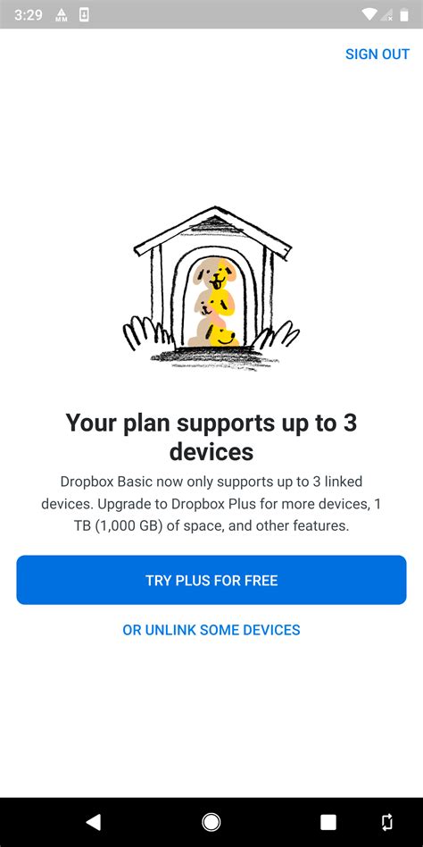 dropbox 3 device limit workaround  Click the profile pic/initials icon in the top right of the window