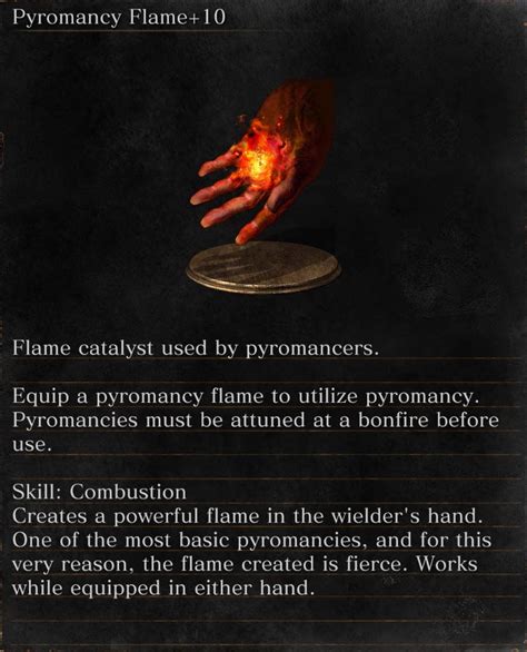 ds3 pyromancy  Flame catalyst used by pyromancers