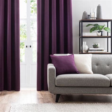 dunelm aubergine curtains  £60