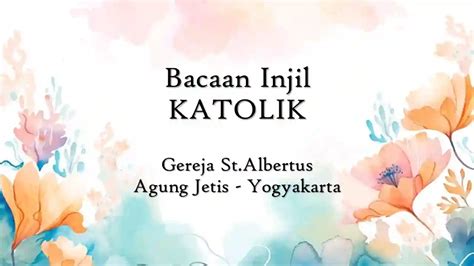 e katolik bacaan hari ini  Sabtu, 23 September 2023; Cari