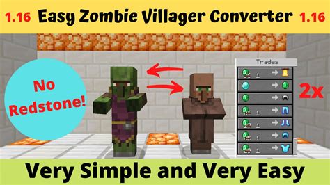 easy villagers converter Normally, on easy or normal difficulty, villagers may die when converting to zombie villagers, Zombify makes it so your villagers will never die during conversion! Chance of villager successfully converting to a zombie villager