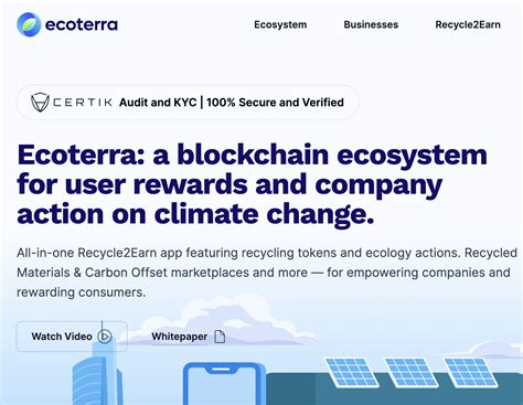 ecco terra crypto Ecoterra s'adresse à une gamme diversifiée d'utilisateurs, y compris les individus qui recyclent, les petites entreprises, les grandes corporations, les industries, les gouvernements et les organisations non gouvernementales (ONG)