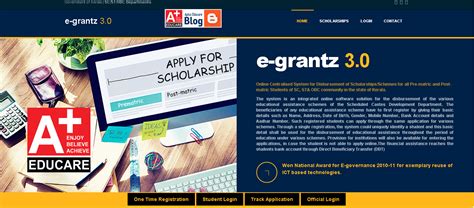 egrantz3.0 0 Scholarship – The Registered candidates can apply for the eGrantz 3