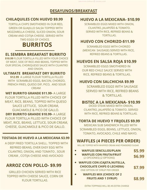 el sembrador sturgis menu #2 of 12 Mexican restaurants in Sturgis 