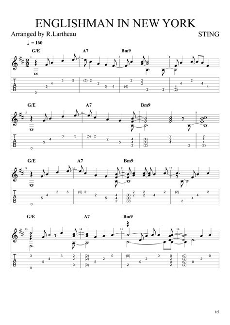 englishman in new york bass tab pdf  PDF: englishman in new york alto sax pdf sheet music